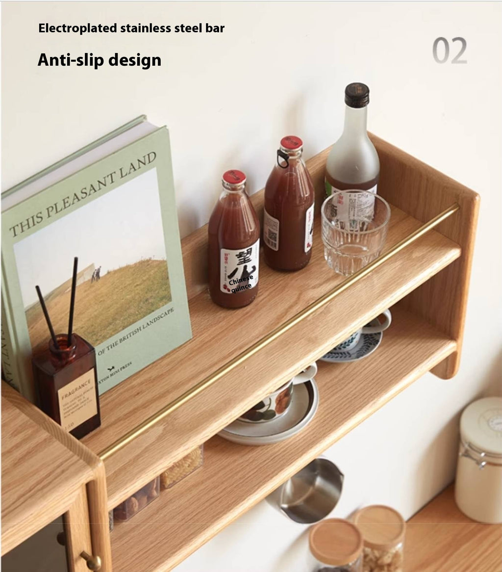 Oak Solid Wood Modern Style Wall Cabinet