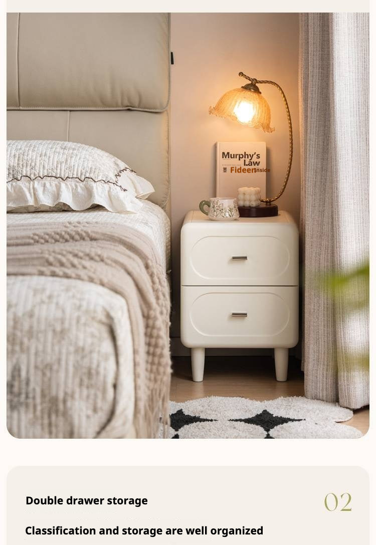 Poplar Solid Wood French Cream Style Nightstand