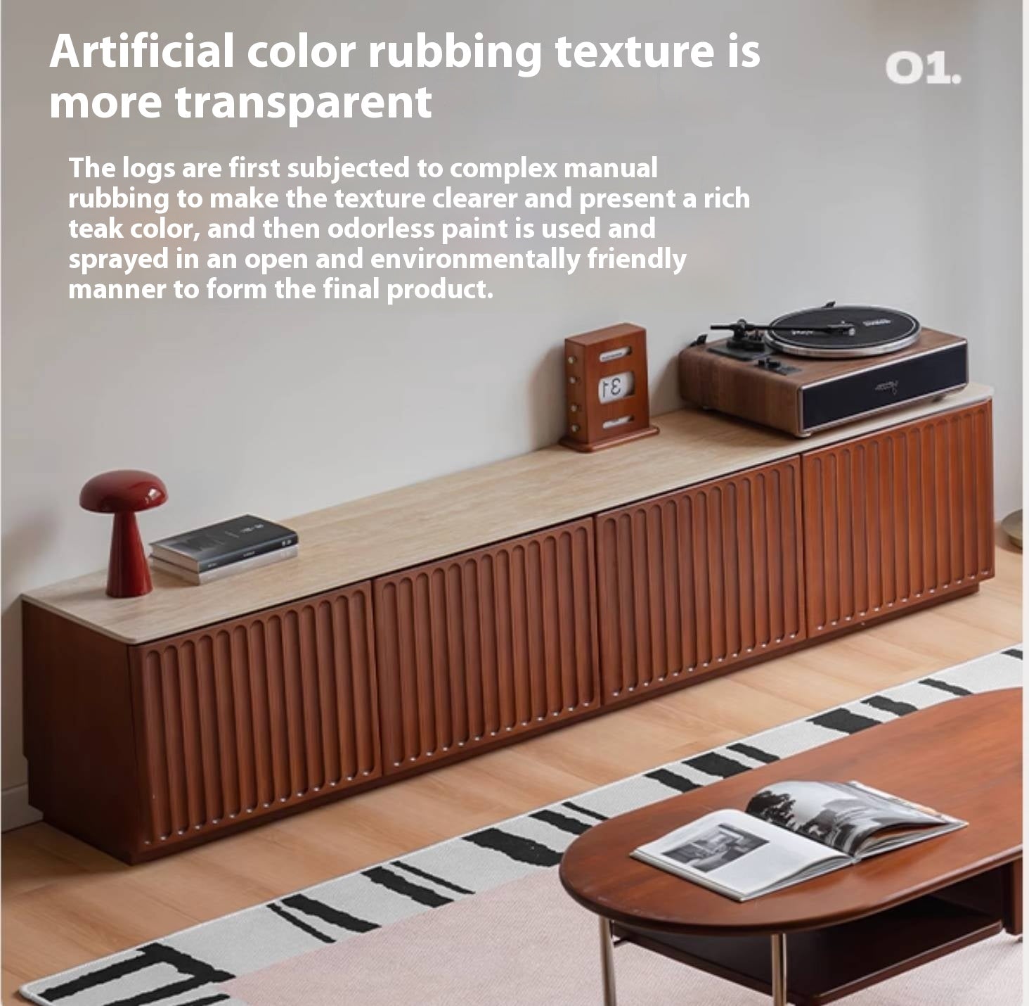 Poplar Solid Wood Antique Style TV Stand