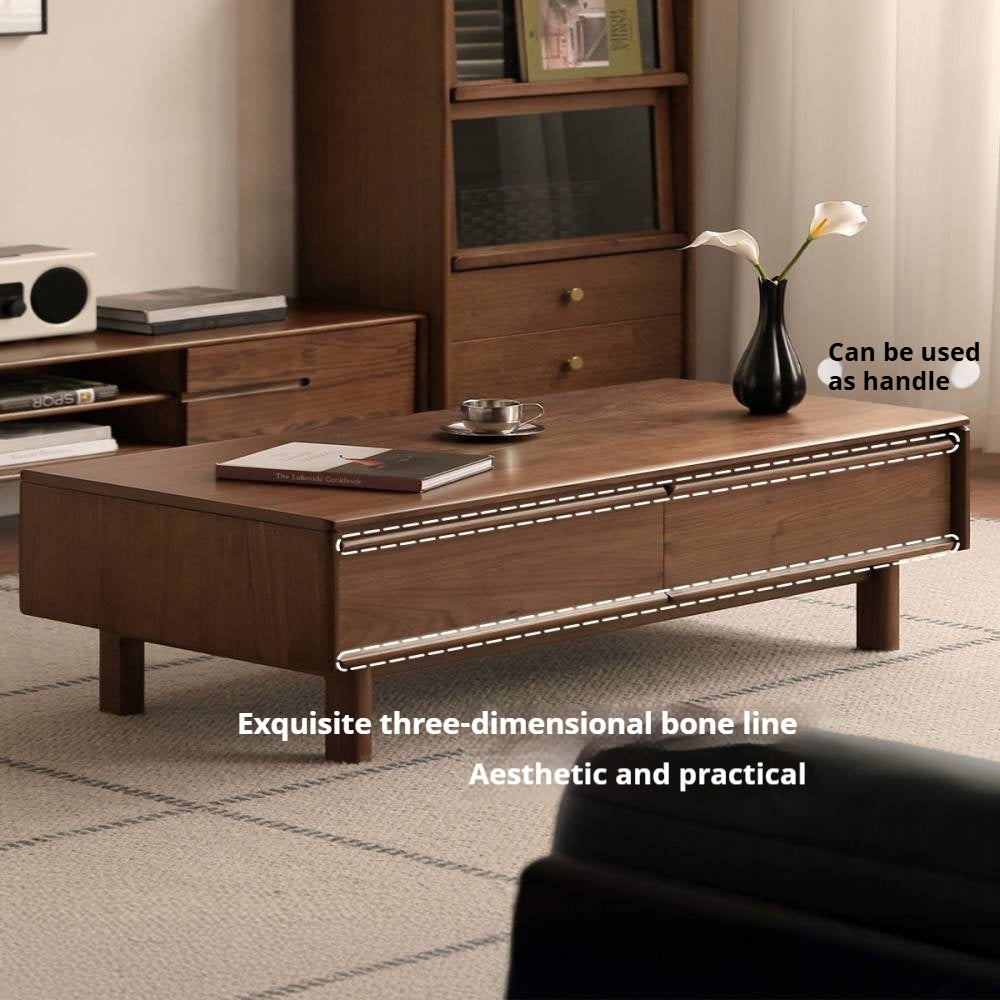 Black Walnut Solid Wood Modern Coffee Table