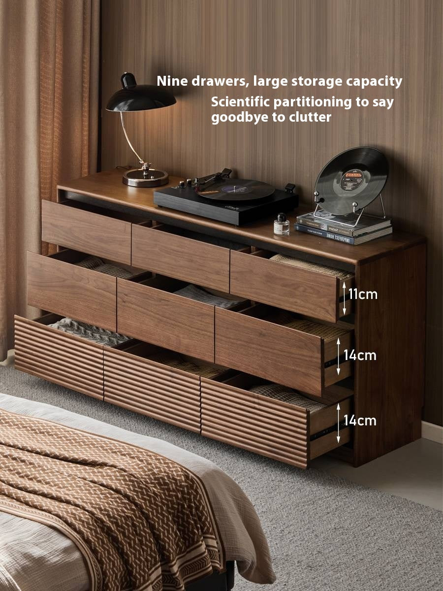 Black Walnut Solid Wood Italian Light Luxury Drawer