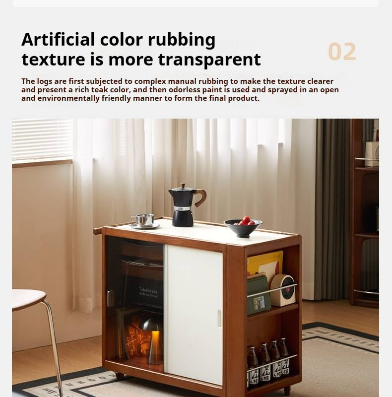 Poplar Solid Wood Middle-Aged Style Side Table