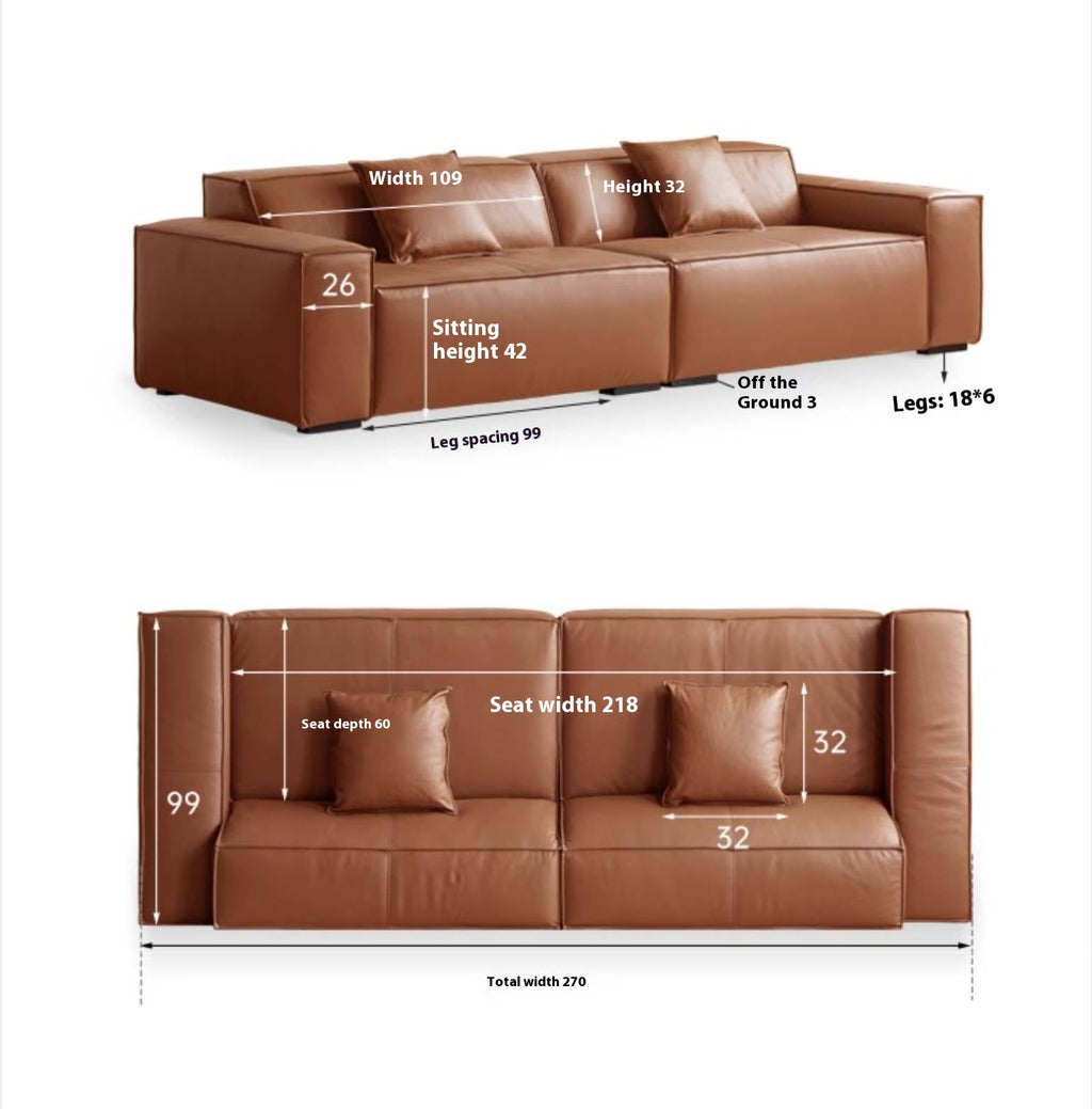 Leather Italian Light Luxury Sofa