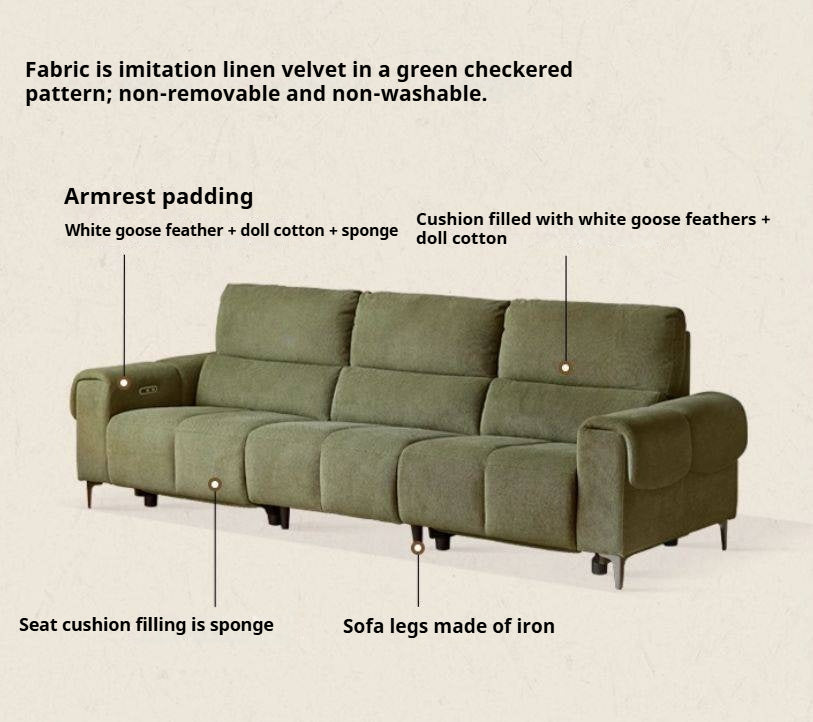 Fabric Electric-Retractable Sofa