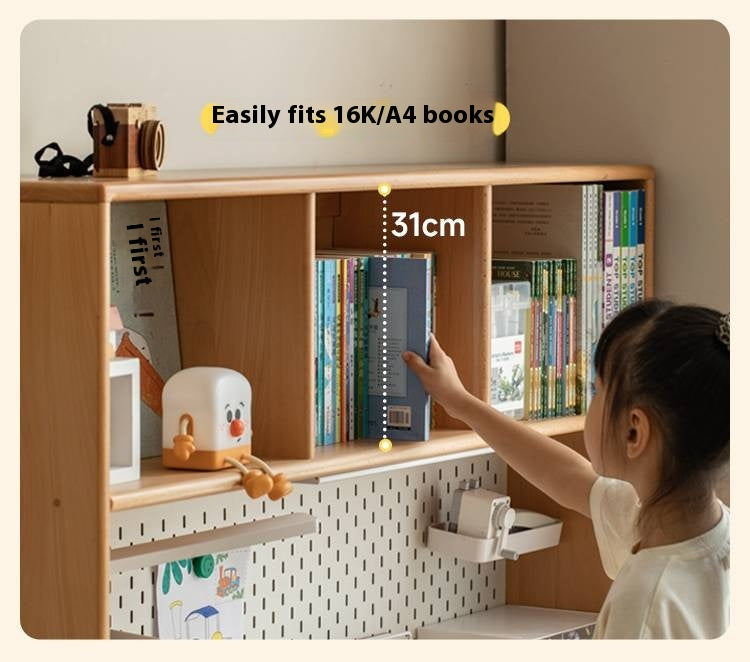 Beech Solid Wood Kids Learning Desk with Eye Protection Lamp