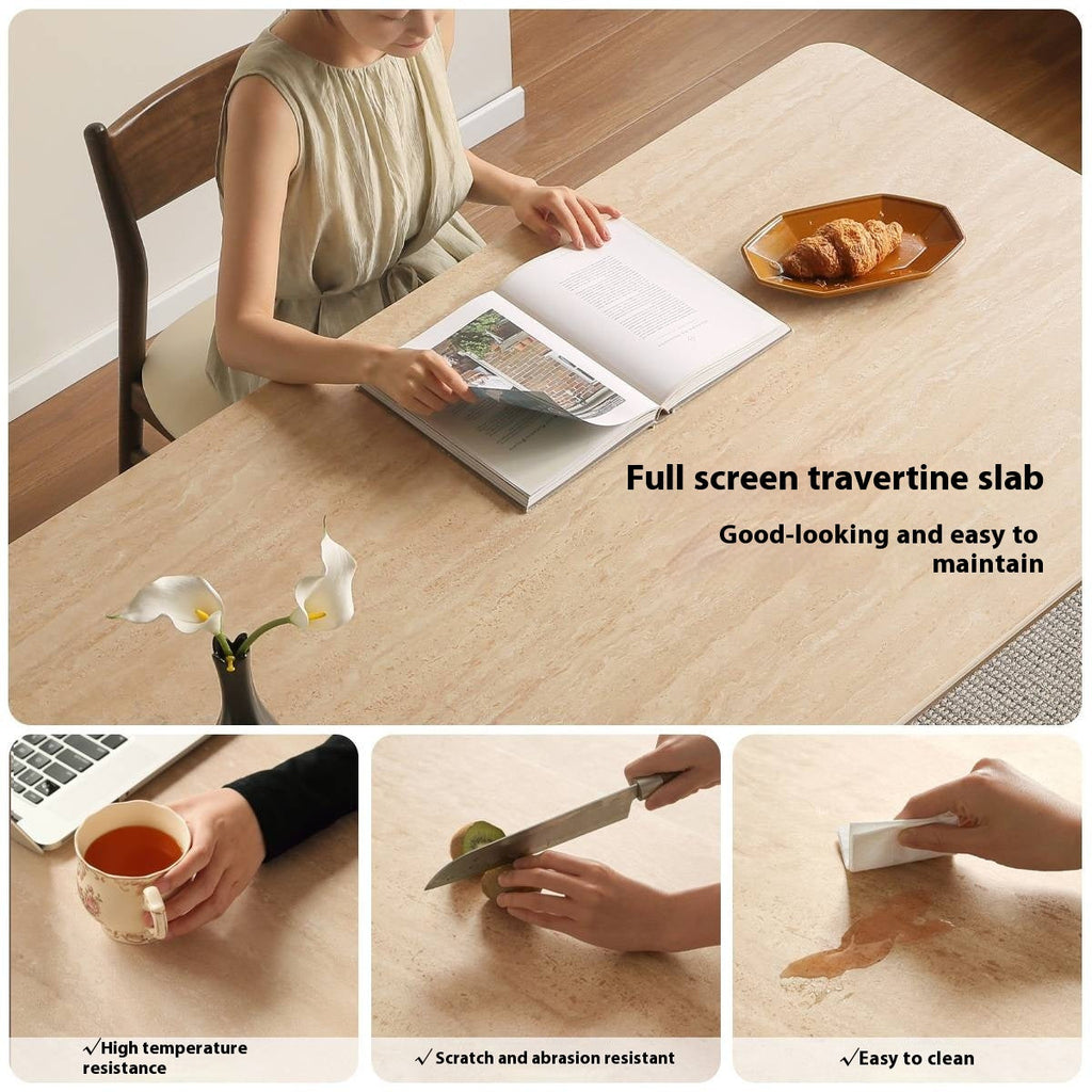 Black Walnut Solid Wood Vintage Rock Plate Dining Table