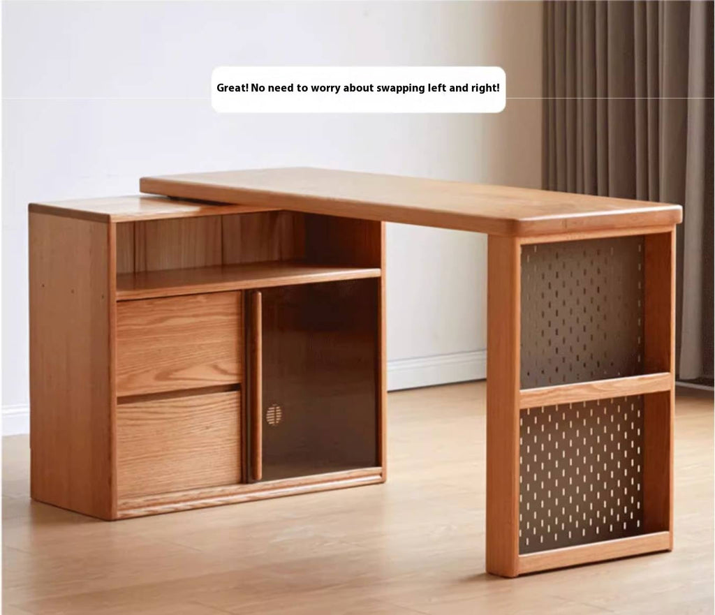 Oak Solid Wood Corner Office Desk