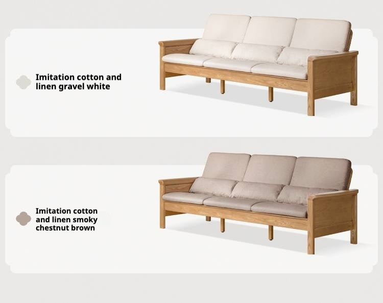 Ash Solid Wood Dual-purpose Fabric Sofa.