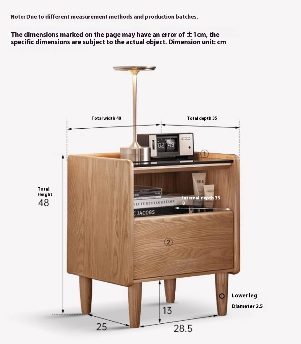 Ash, Cherry, Black walnut, Poplar, Solid Rubberwood Modern Nightstand.