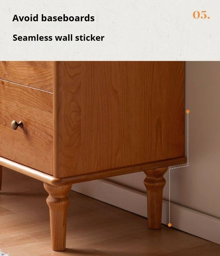 Cherry Solid Wood French Retro Bucket Cabinet