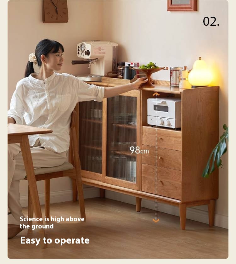 Cherry, Ash Solid Wood Ancient Style Ultra Thin Side Cabinet