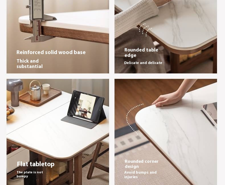 Oak Solid Wood Folding Rock Dining Table