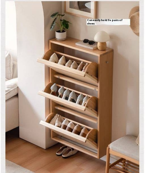 Beech Solid Wood Shoe Cabinet Hallway Cabinet