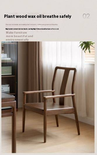 Black Walnut Solid Wood Tea Chair