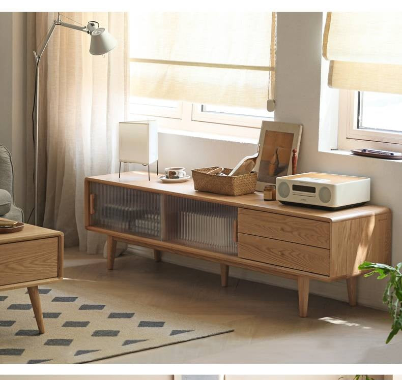 Oak Solid Wood Modern TV Cabinet