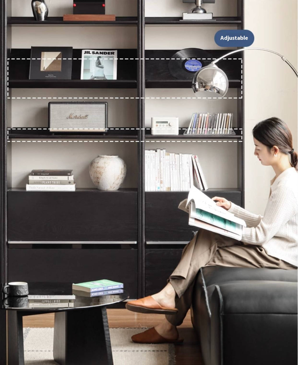 Oak Solid Wood Bauhaus Style Bookcase