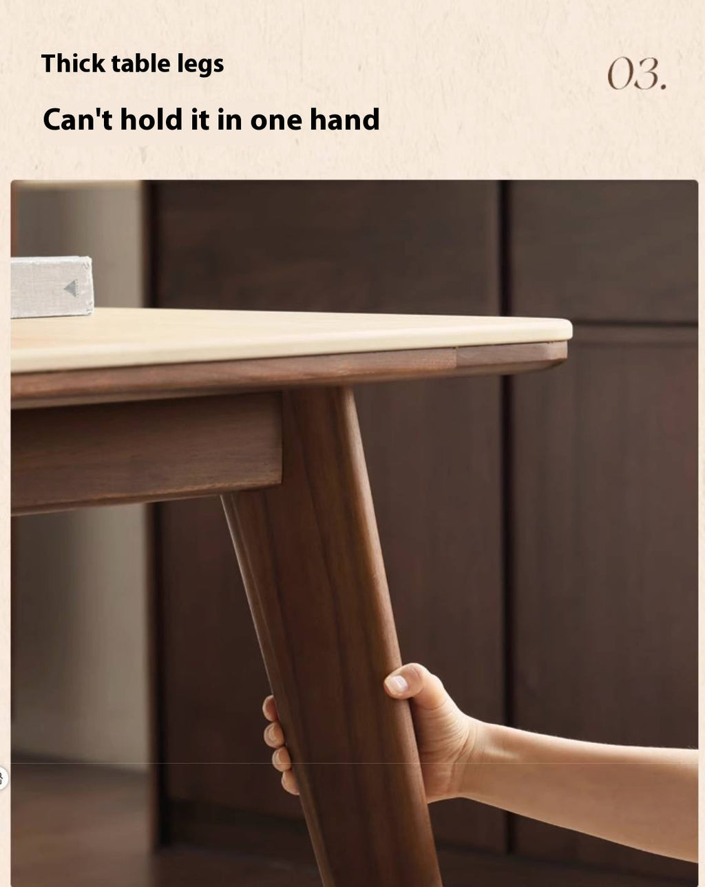 Black Walnut Solid Wood Vintage Rock Plate Dining Table