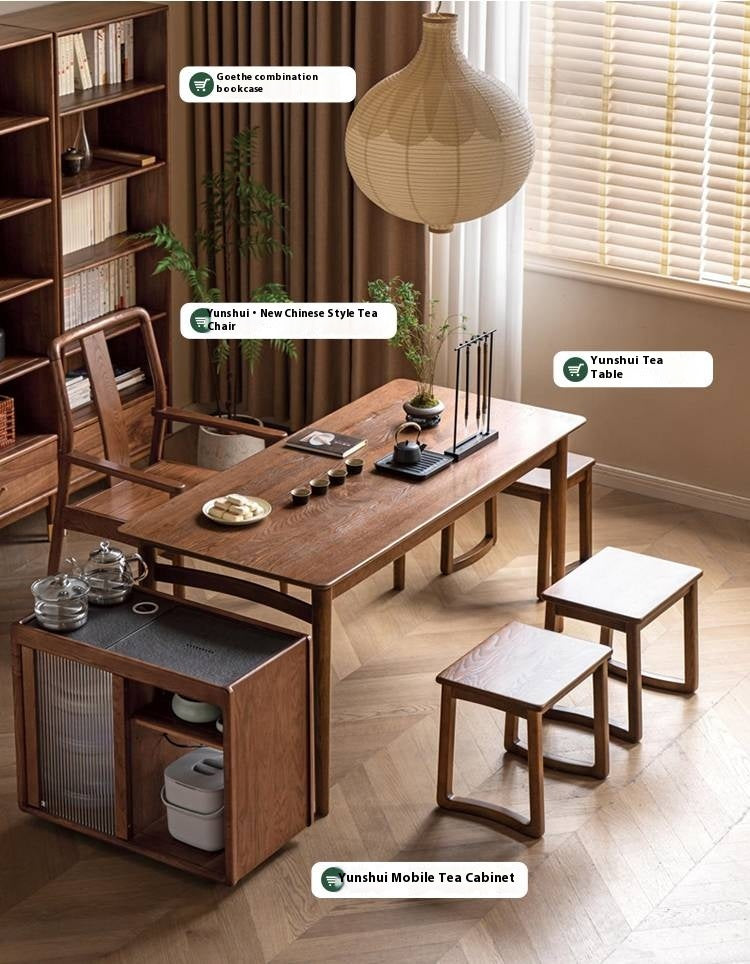 Ash Solid Wood Modern and Simple Style Tea Stool