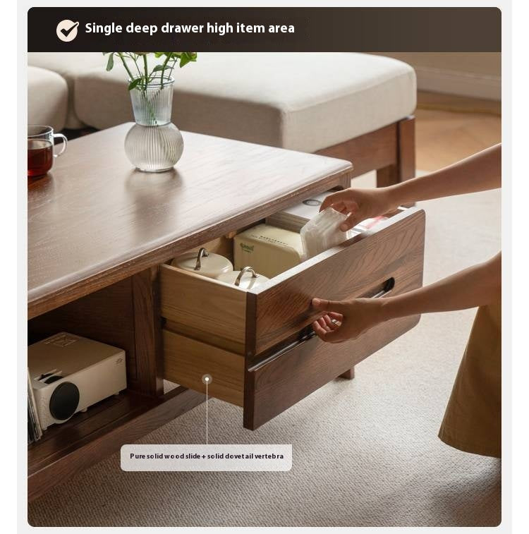 Solid Rubberwood, Oak Solid Wood Nordic Coffee Table