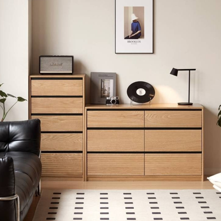 Oak Solid Wood Modern Drawer Cabinet