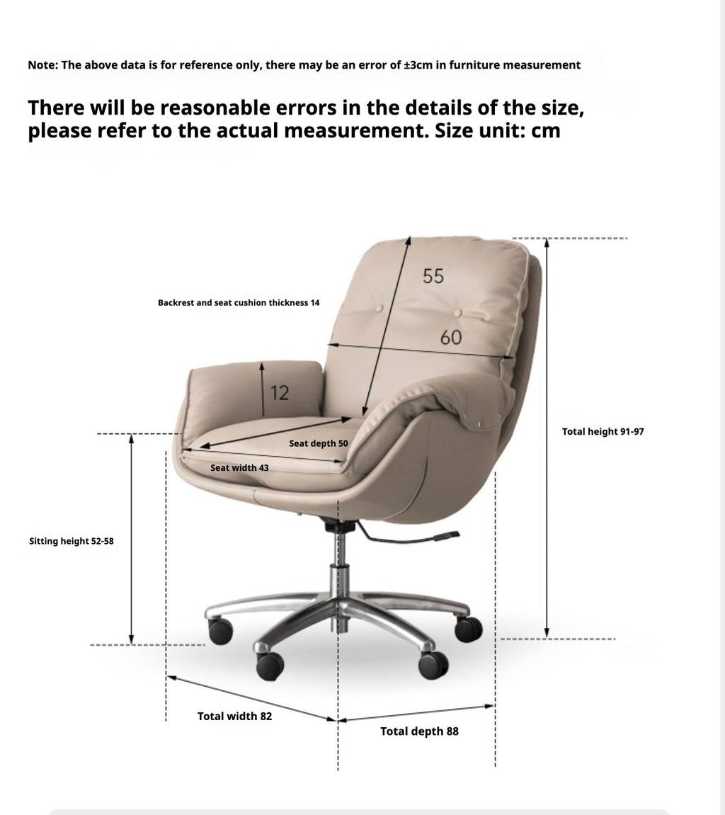 Leather Leisure Rotating Office Armchair