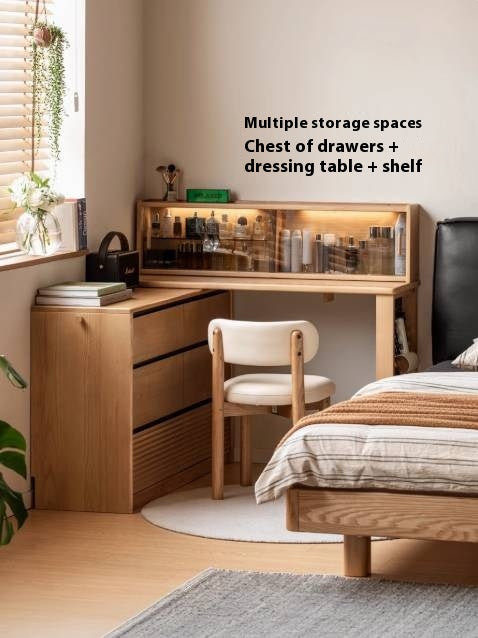 Ash Solid Wood Modern Multi-function Dressing Table