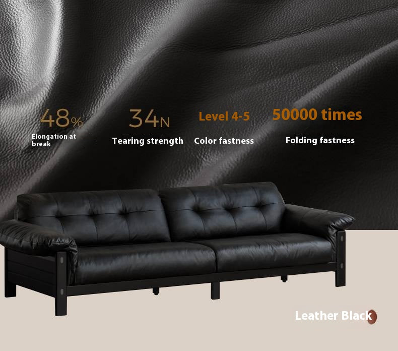 Ash Solid Wood Fabric, Leather Sofa