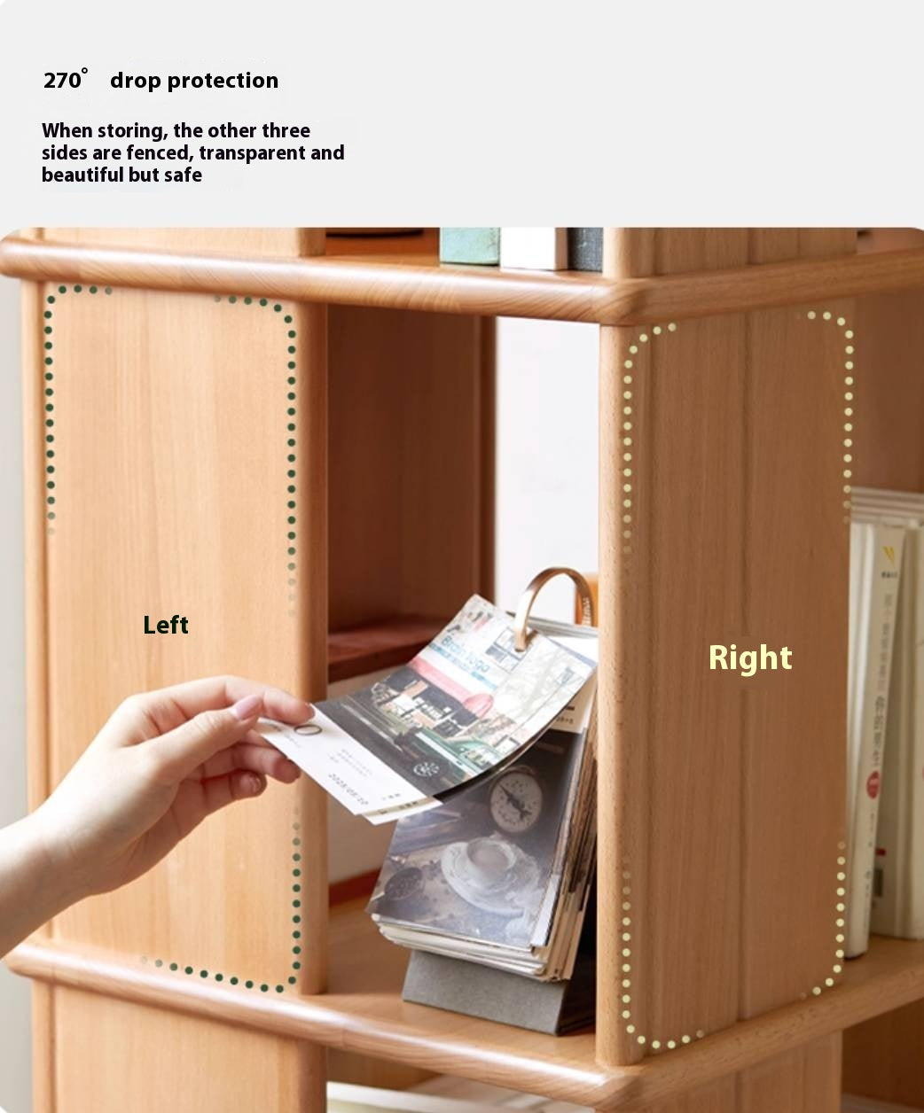 Beech Solid Wood Rotating Bookshelf