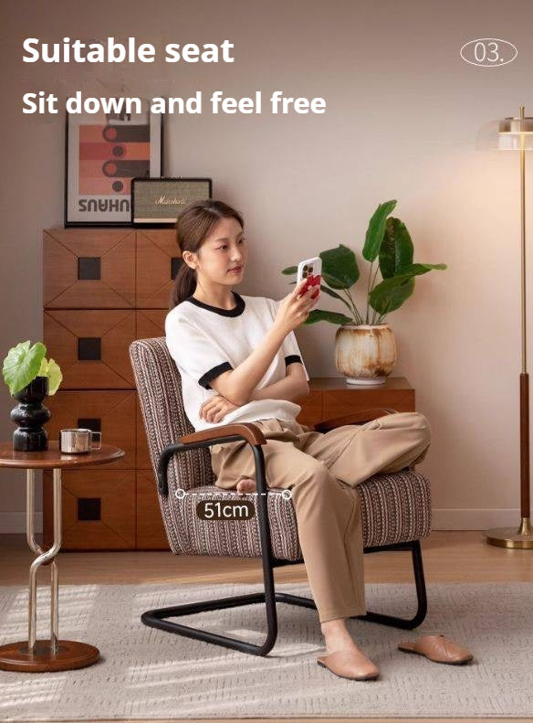 Fabric Sofa Middle Retro Chair