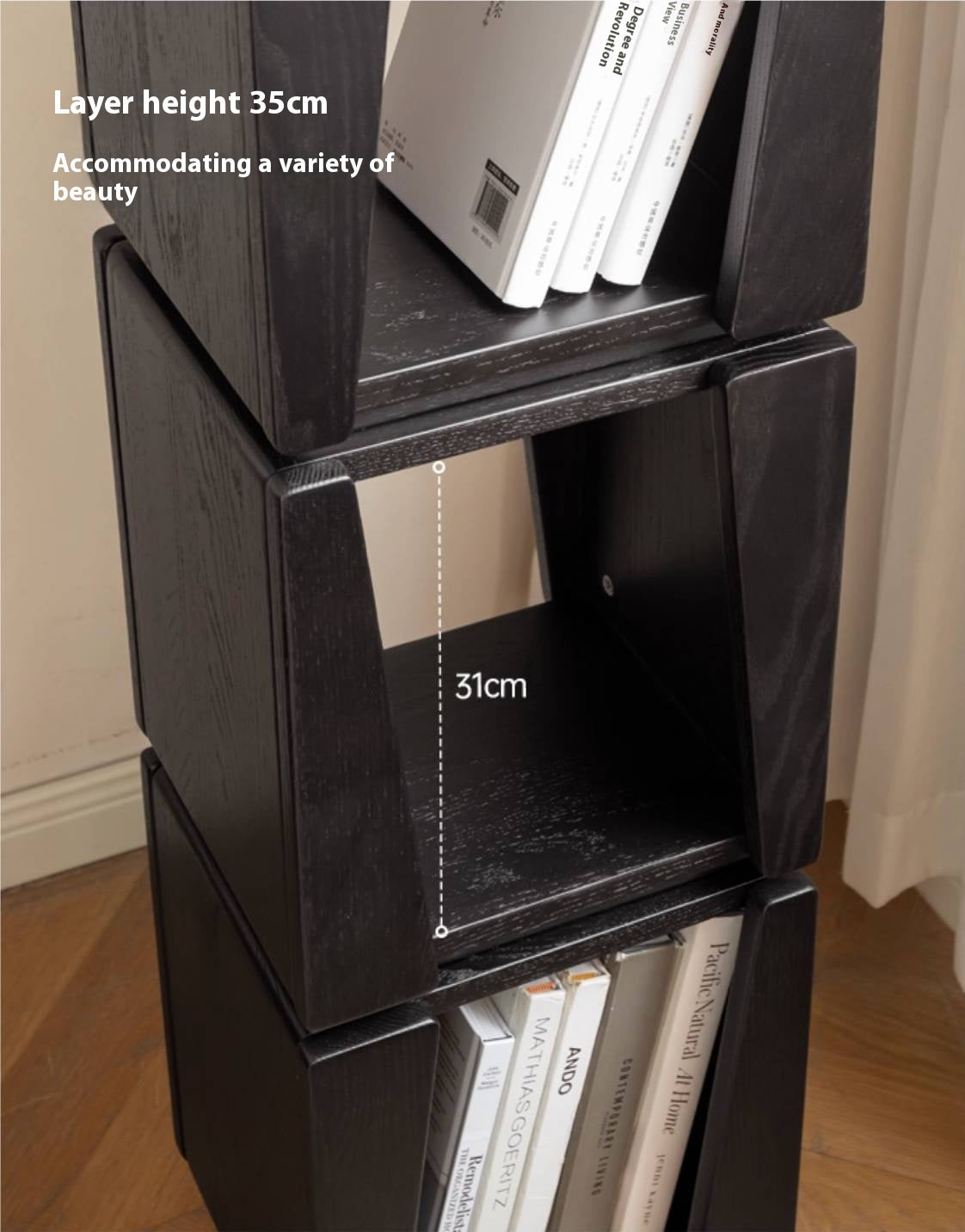 Oak Solid Wood Bauhaus Style Bookshelf