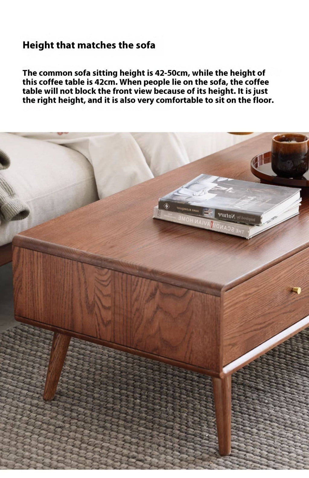 Oak Solid Wood Nordic Modern Style Coffee Table