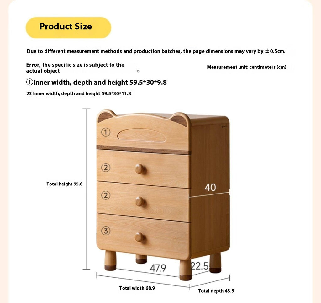 Beech Solid Wood Childrens Drawer