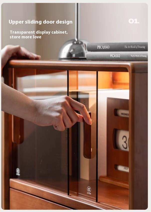 Poplar Solid Wood Antique Style Floor Side Cabinet