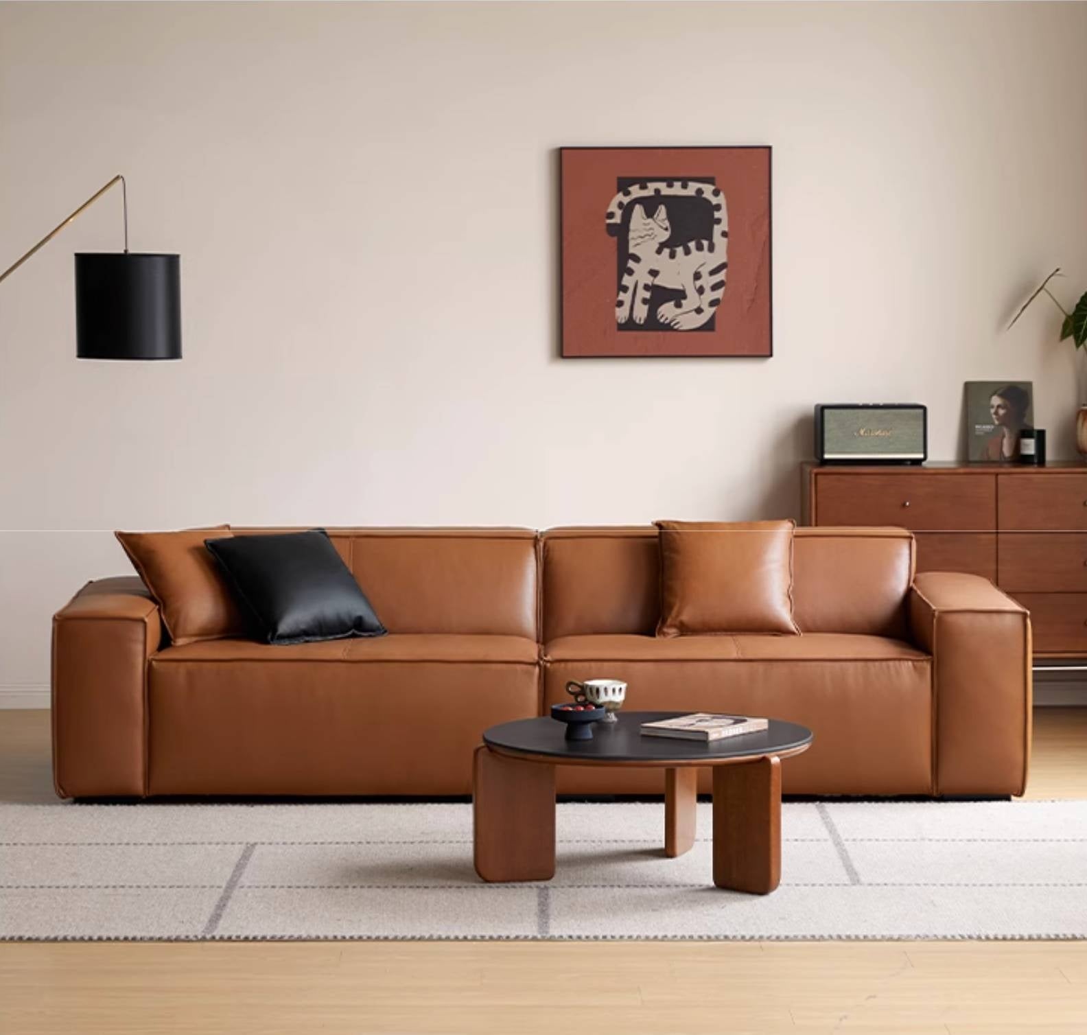 Leather Italian Light Luxury Sofa