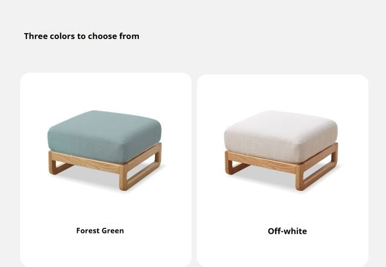 Ash, Oak, Black Walnut Solid Wood  Fabric Footstool-