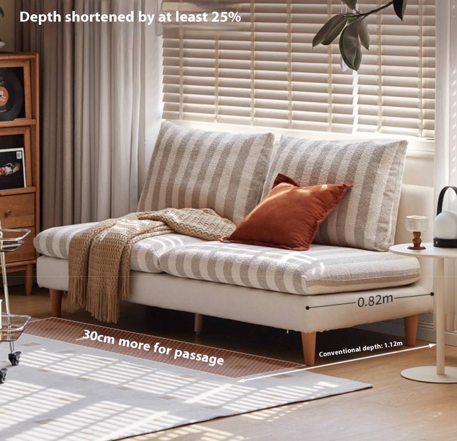 Beech, Fabric Cotton And Linen Sofa