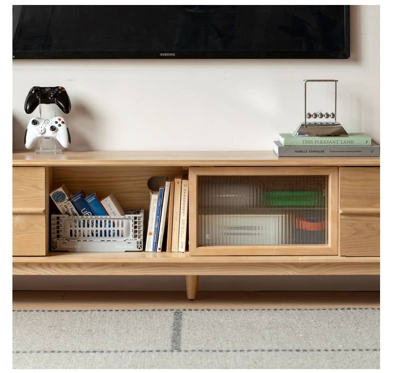 Ash Solid Wood Modern Style TV Stand