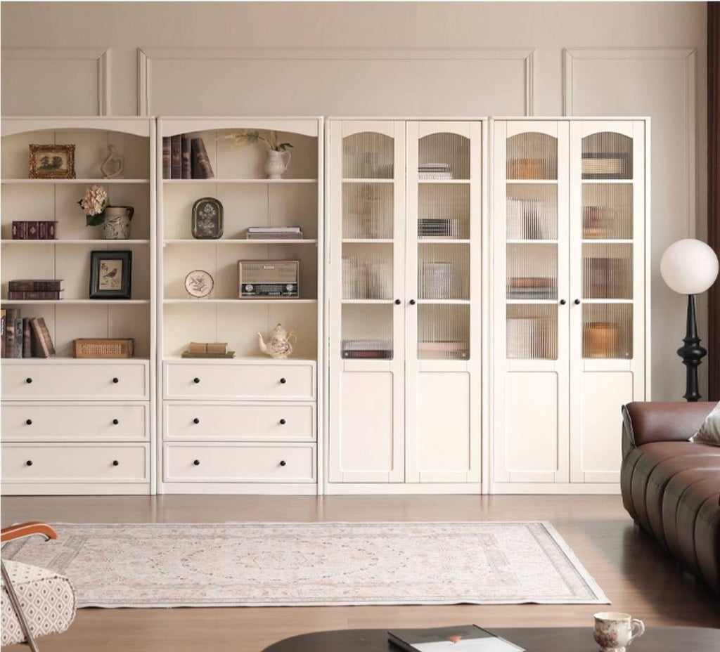 Rubberwood Solid Wood French Style Side Cabinet