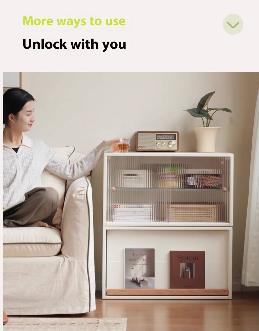 Rubber, Oak Solid wood Module Combination TV Stand.