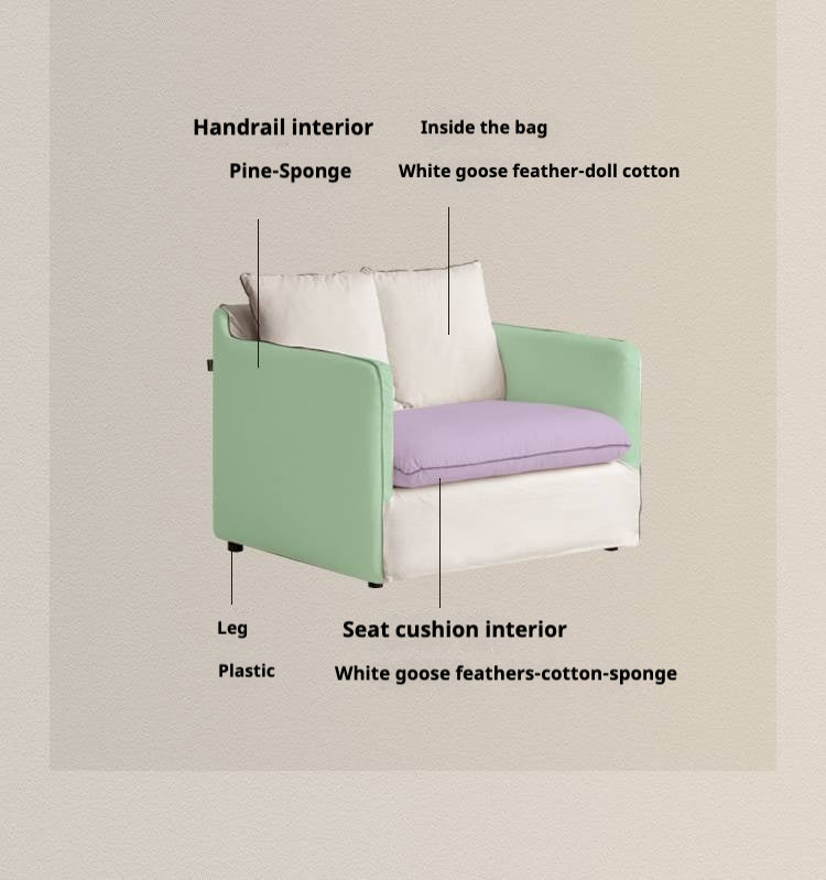 Fabric Wabi Sabi Style Washable Armchair