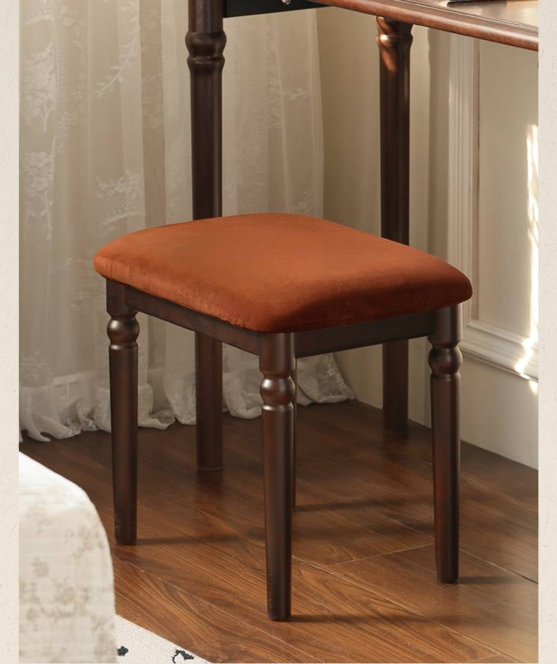Beech Solid Wood American Retro Style Makeup Stool
