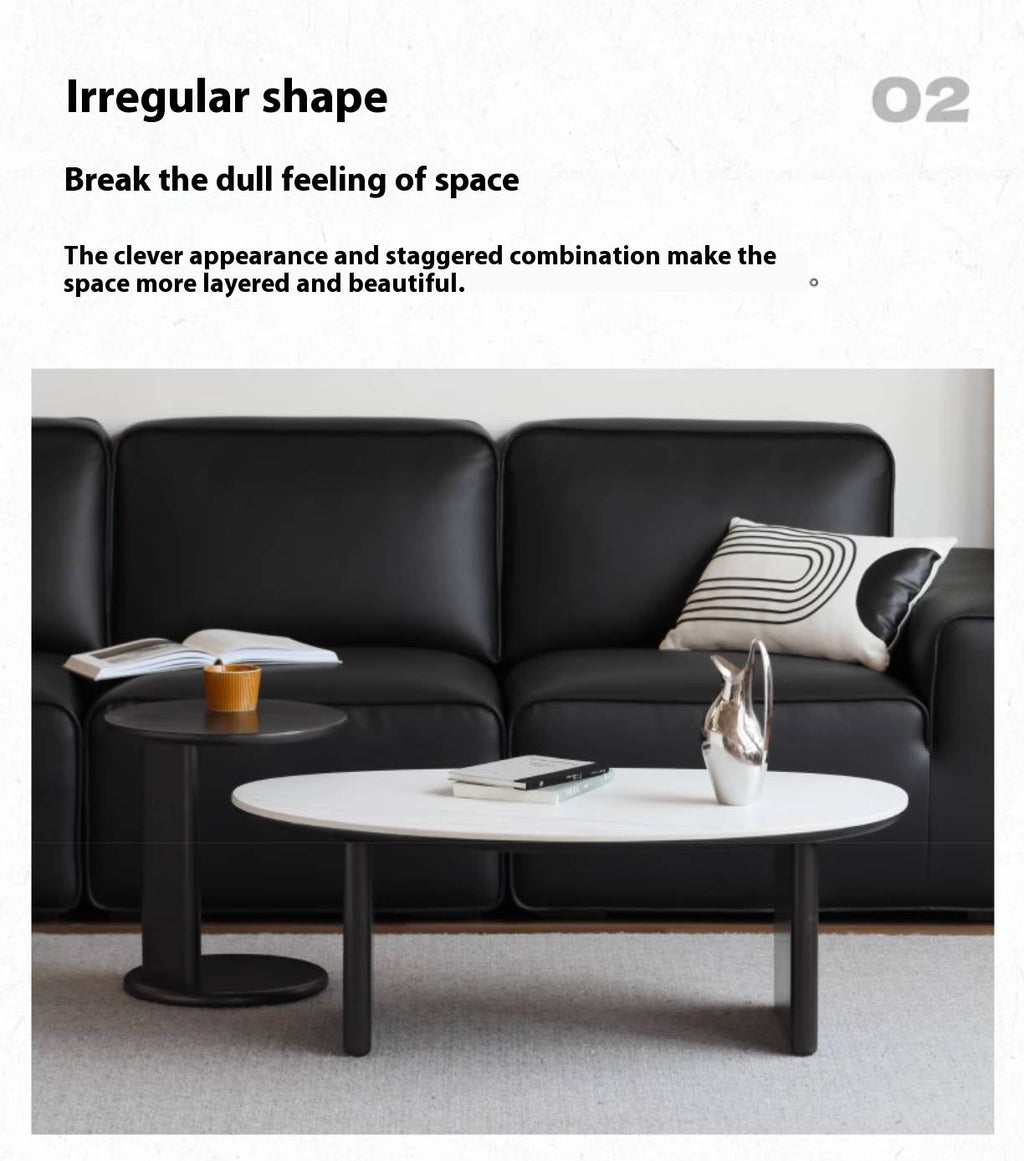 Oak Solid Wood Rock Slab Coffee Table Combination