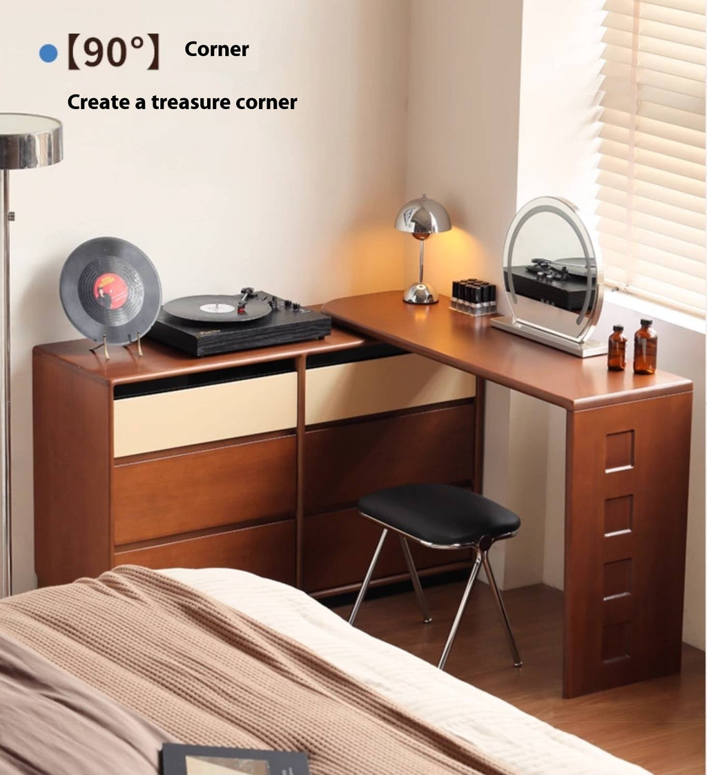 Poplar Solid Wood Bauhaus Style Dressing Table