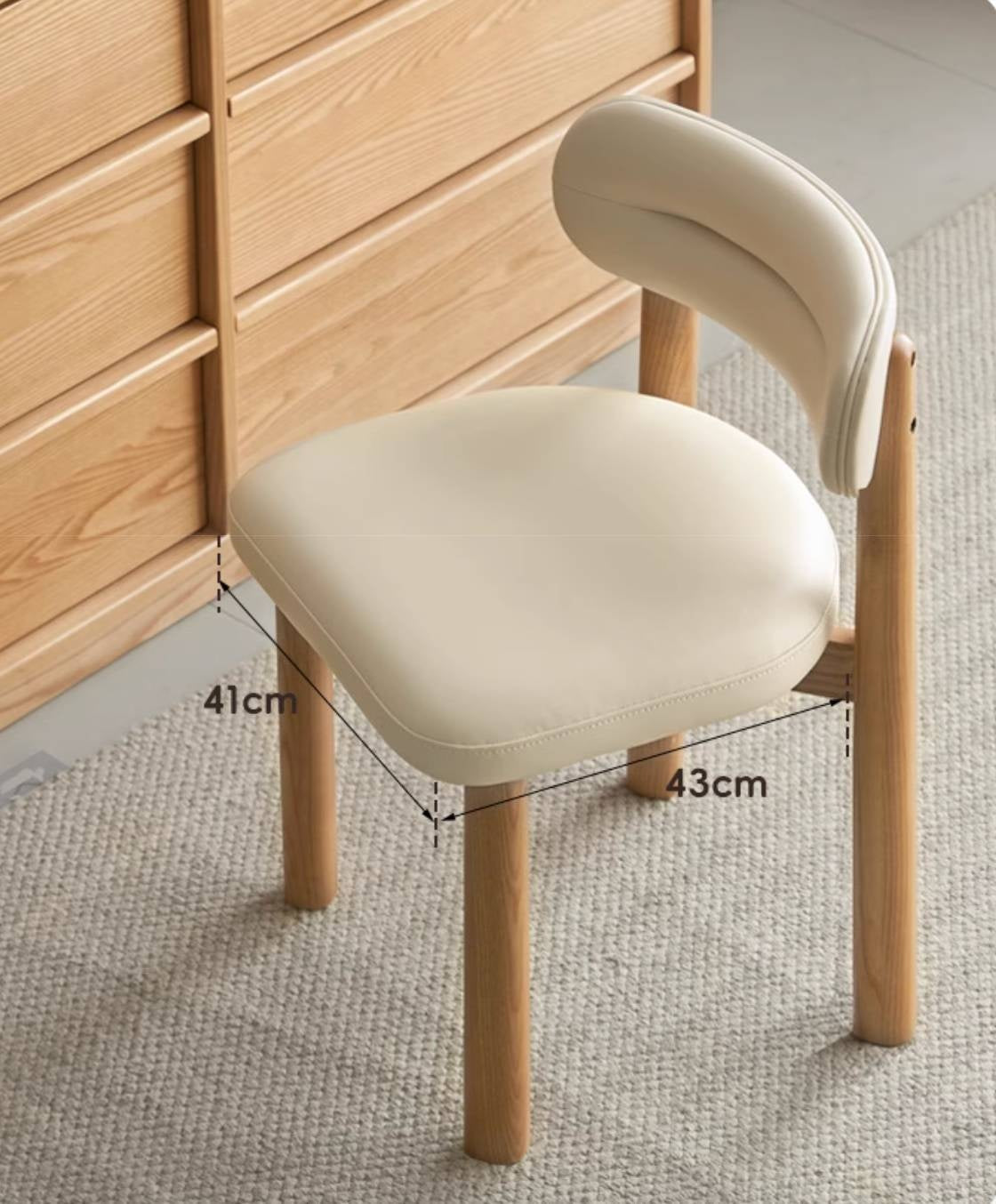Ash Solid Wood Modern Makeup Stool