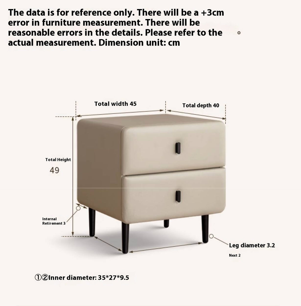 Fabric Cream Style Soft Nightstand