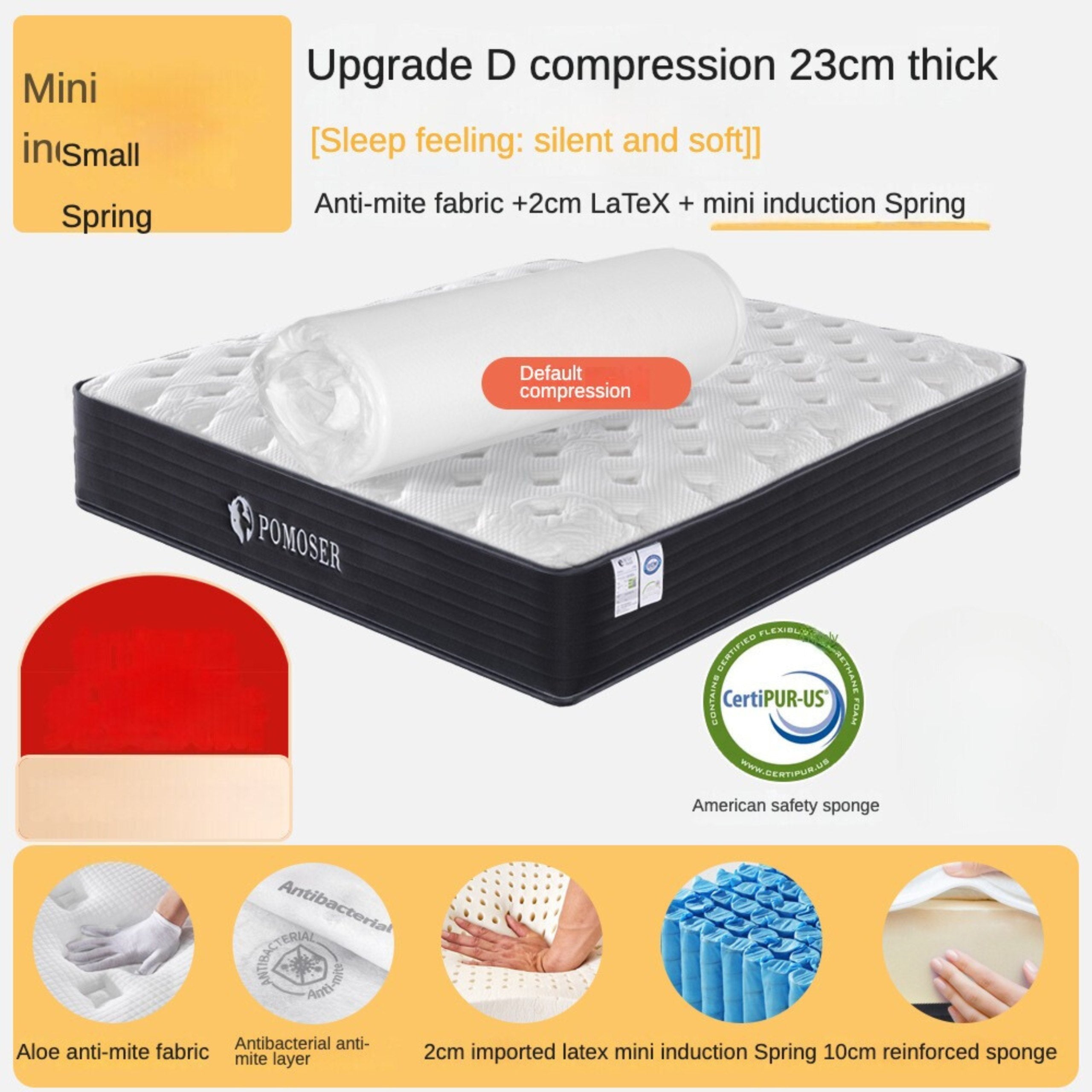 Independent Spring Soft Cushion, Compressed Thick Memory Foam, Simmons Latex Mattress 23cm