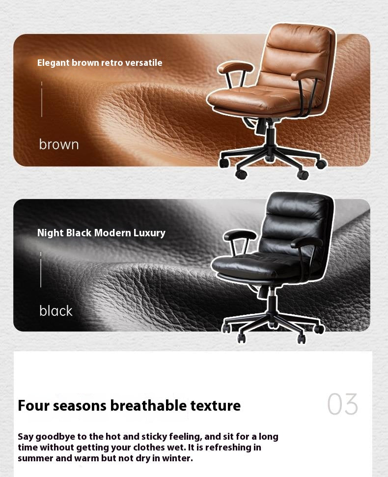 Leather Soft Rotating Office Armchair