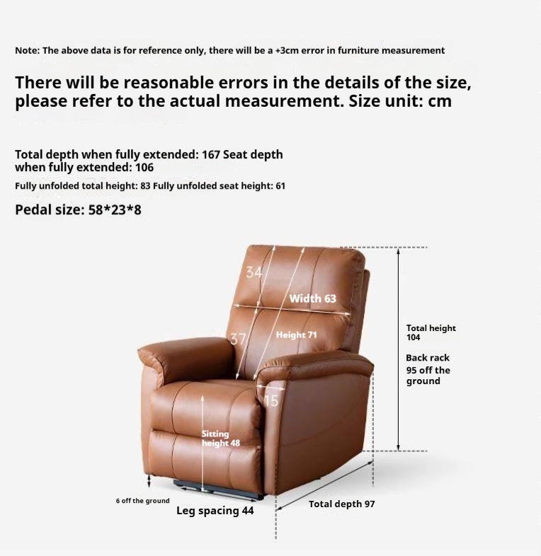 Leather Functional Recliner Electric Sofa