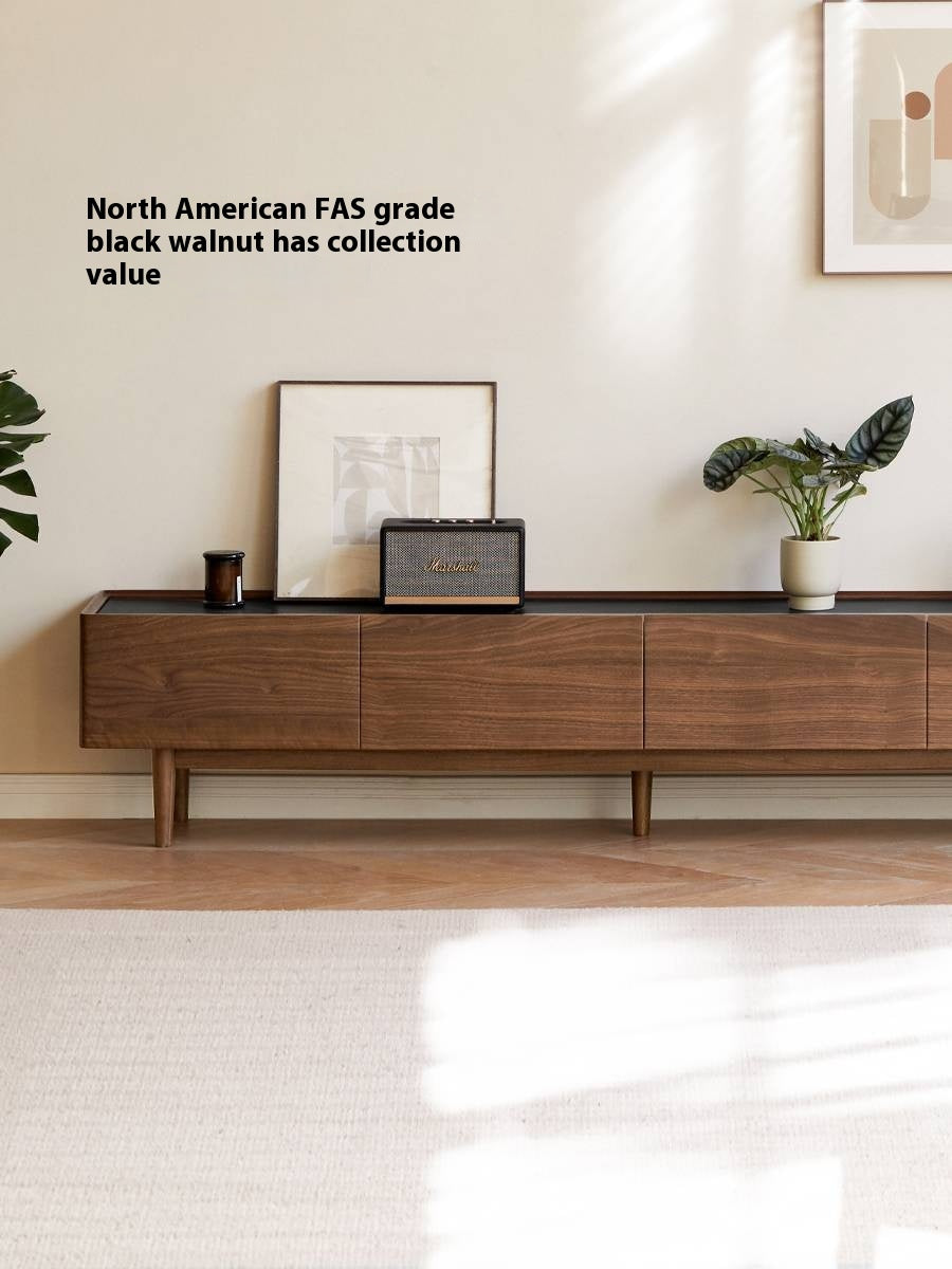 Black Walnut Solid Wood Modern TV Cabinet For Living Room
