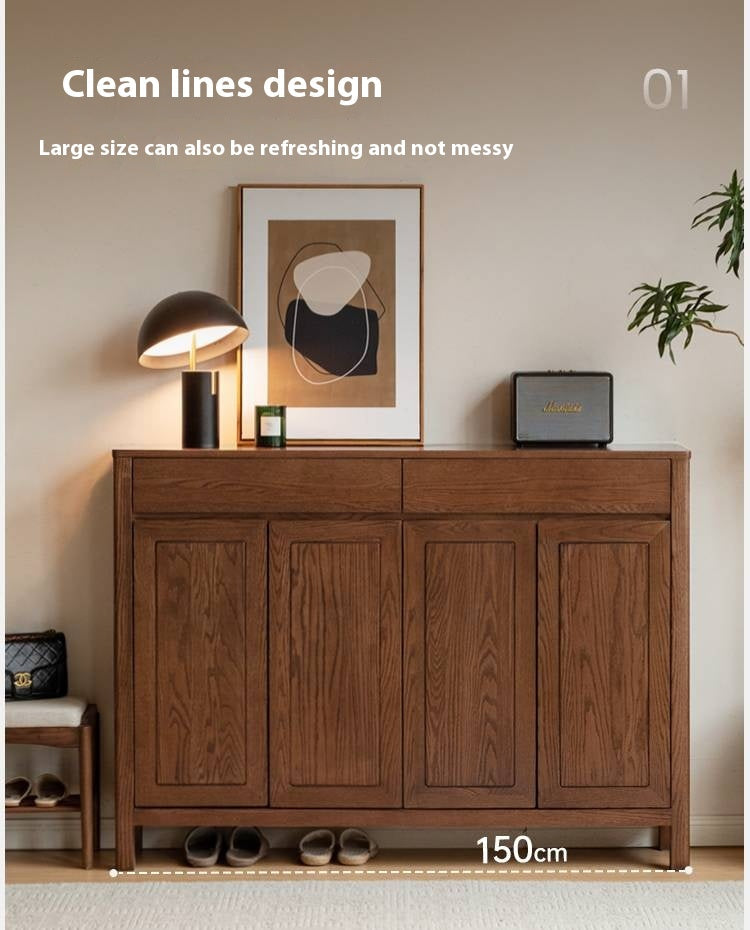 Ash Solid Wood Large Capacity Shoe Cabinet
